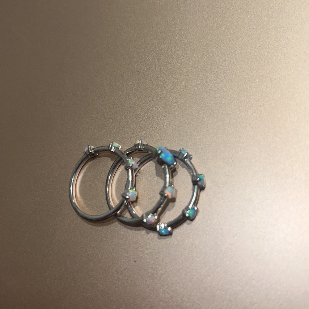 Stackable Opal And Moonstone Rings - image 2